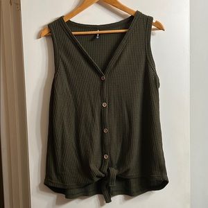 Waffle knit tank top